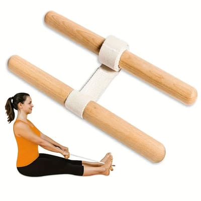 Yoga stretch stok - met band - oefeningen voor flexibiliteit - eenvoudig mee te nemen op reis