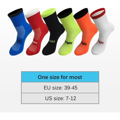 Chaussettes de cyclisme évacuant l'humidité Chaussettes de vélo Homme Femme Sports Course Gym Entraînement Chaussettes Taille 7 12 verte fluorescente