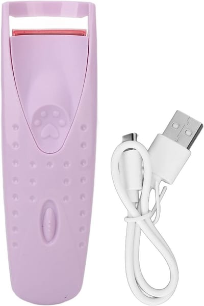 Verwarmde Wimperkruller, Elektrische Langdurige Verwarmde Wimperkruller voor Natuurlijke Wimpers, Handheld USB C Oplaadbare Krultang (Purper)