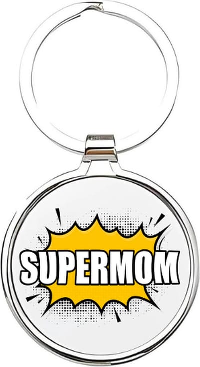 Akyol - supermom Sleutelhanger - Moeder - mama's - moeder sleutelhanger - mama sleutelhanger - sleutelhanger mam - familie sleutelhanger - moederdag cadeautje - mama cadeau - mom - stiefmoeder - schoonmoeder - mothersday - 4 x 7,5 CM