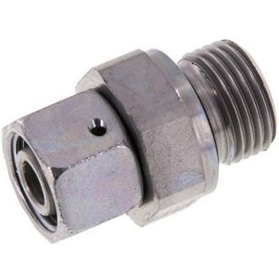 12L & G1/2'' Verzinkt Stalen Rechte Draaidoorvoer Buitendraad 315bar NBR O-ring en Afdichtconus Verstelbaar ISO 8434-1