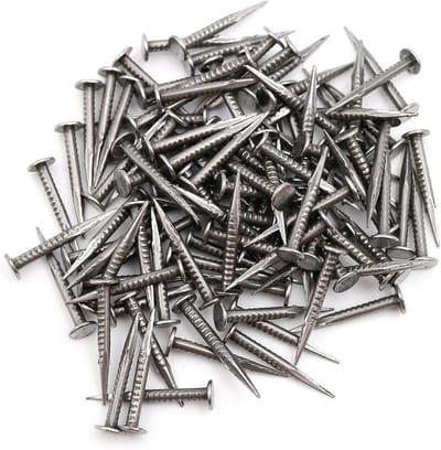 Dailygoody - Stalen Pinnen - 100 Stuks - Extra Puntige Punt - 20 mm - Ronde Platte Kop - Voor Kamdoeleinden - Staal - Blank