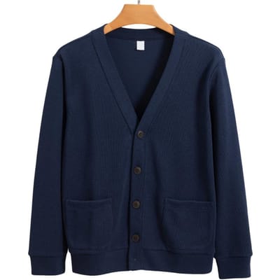 Herfst Winter Heren Vest V-hals Gebreid Effen Kleur Elastisch Effen Kleur Losse Knopen Eénrijig Formeel Zakelijk Stijl Zweet XXL black