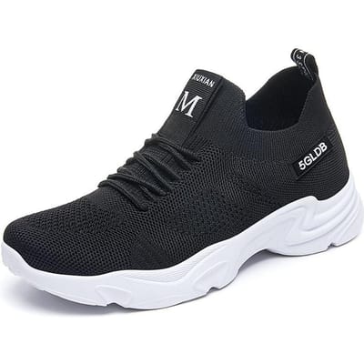 Schoenen Dames Lente Nieuwe Dames Schoenen Comfortabel Mode Casual Schoenen Vliegend Geweven Ademende Sportschoenen Dames 41 black