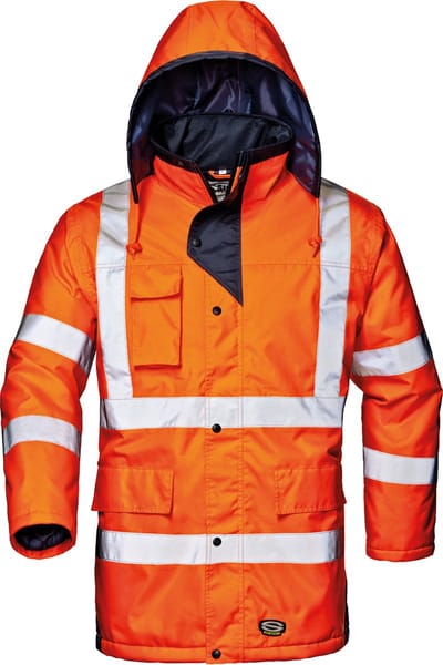SIR SAFETY MOTORWAY Hi Vis Reflecterend Parka Werkjas HEREN Veiligheidsjas Oranje - Waterdicht - Winddicht - Gevoerd