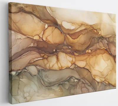 Saammp Canvas Schilderij - Brons marmer - Abstract - 30x20 - Foto op canvas - Wanddecoratie - Muurdecoratie Woonkamer - Slaapkamer decoratie - Canvas Print