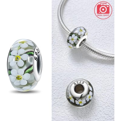 Fleurs Roses Murano Authentiques Originales Perles de Verre Composants Métal Cuivre Couleurs Conçu Pour Composants de Perles à Breloques Métal Cuivre Couleurs Authentiques