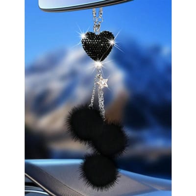 1 stuks Diamant ingelegd Hartvormig Hanger Auto Achteruitkijkspiegel Bedeltje, Dames Auto Accessoire, Auto Decoratie
