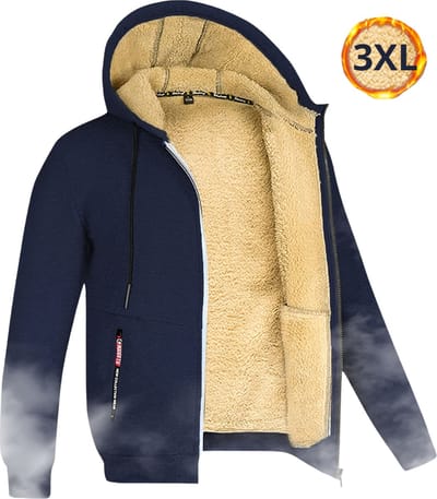 Livano Winterjas - Heren - Bont - Ritssluiting - Warm - Herfst/Winter - Marineblauw XXXL