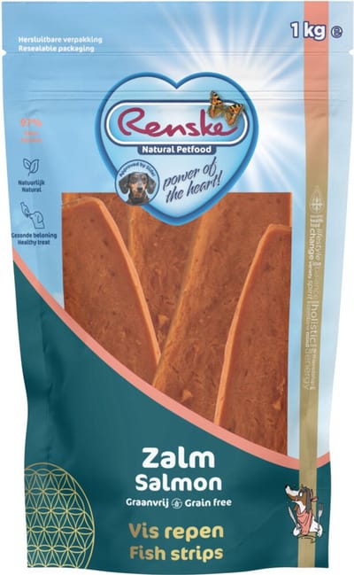 Renske Gezonde Beloning Vleesrepen Hondensnack Zalm - 1 kg