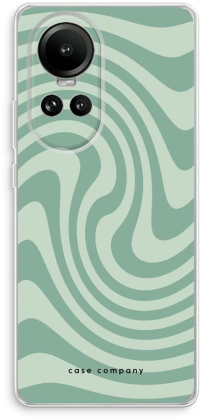 Case Company® - Hoesje geschikt voor Oppo Reno 10 hoesje - Swirl Groen - Soft Cover Telefoonhoesje - Bescherming aan alle Kanten en Schermrand