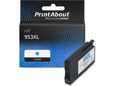 PrintAbout huismerk Inktcartridge 953XL (F6U16AE) Cyaan Hoge capaciteit Geschikt voor HP