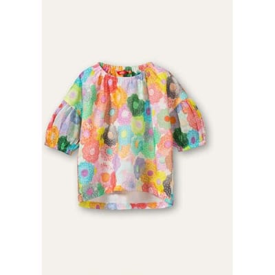 Oilily Blinky Blouse - Blouses - Katoen - Meisjes - Kinderen - Relaxed Fit - Wit - 92/2T
