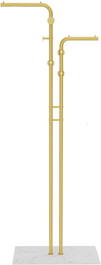 Elegante kledingrek - Goud - Met kledingroede voor hal, slaapkamer of woonkamer - 2 Kledingstangen