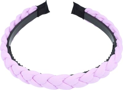 Haarsoires Haarband Diadeem 2cm – Gevlochten Stof – Lila Paars - Comfortabel voor Dames & Meisjes - Universele Maat