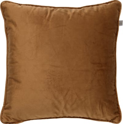 Dutch Decor FINN - Kussenhoes 45x45 cm - velvet - effen kleur - Tobacco Brown - bruin - met rits - zonder binnenkussen