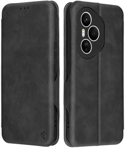 Hoesje geschikt voor HONOR 400 Pro - Techsuit Safe+ Book Wallet Case - Zwart
