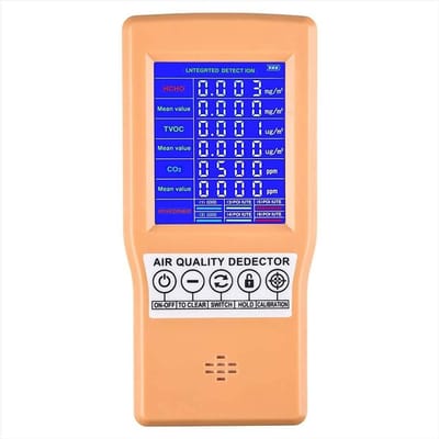 Luchtkwaliteit Monitor - Gas Analyzer - Binnenlucht Meten - Meerdere Gassen Detecteerbaar - 148 x 70 x 30 mm - Wit