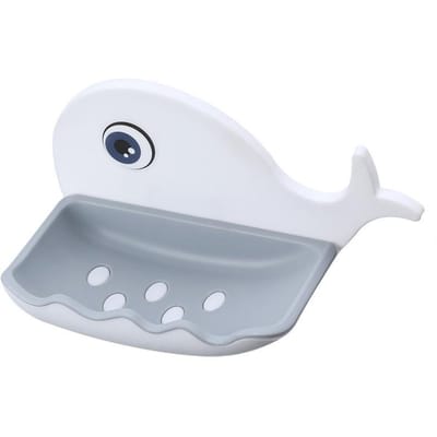 Boîte à savon en forme de baleine, porte-savon de vidange, porte-savon de salle de bains, douche, conteneur de rangement d'éponge, plateau, accessoires de salle de bains blanc