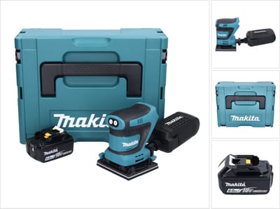 Makita DBO 480 G1J accu-excentrische schuurmachine 18 V 112 x 102 mm + 1x accu 6,0 Ah + Makpac - zonder oplader