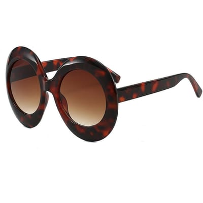 Oversized Ronde Zonnebril Dames Heren Luxe Vintage Designer Groot Montuur UV400 Zonnebrillen voor Buiten Reizen Punk as the photo
