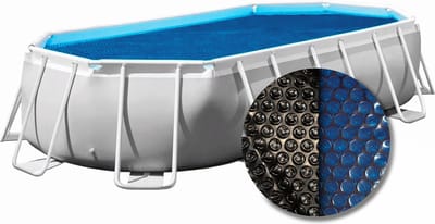 W'eau solar cover ovaal - 518 x 370 cm (zeilmaat 512 x 364) - Zwart/Blauw