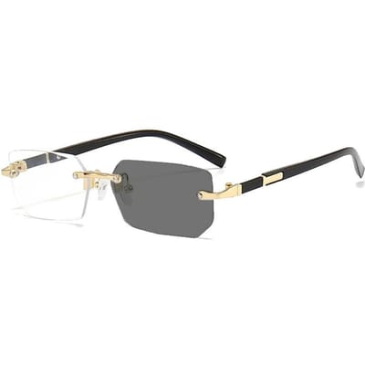 Kaderloze Fotochrome Presbyopie Bril UV Bescherming Unisex Verziendheid Bril 0 Tot +4 0 Zakelijke Geslepen Rand 1 black