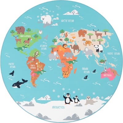Kindertapijt Bini turquoise 200 cm rond