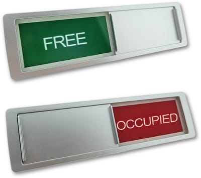 CombiCraft schuifbordje met "Free-Occupied" in zilver 178 x 50 mm - per 1 stuk