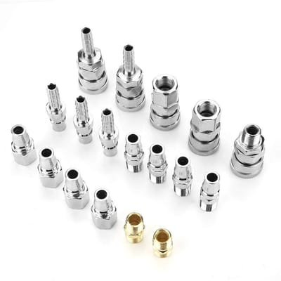 Dailygoods- Luchtaansluiting 18 Stuks - Snelsluitingen - Snelkoppelingsconnectoren 1/4" - Hoge druksterkte - IJzeren onderdelen - Eenvoudige installatie - Luchtconnector
