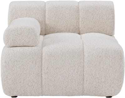 Vente-unique Hoekfauteuil links in beige gemêleerde stof FACIVIL