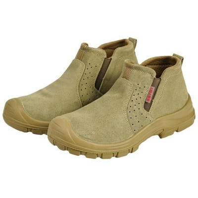 Chaussures de protection du travail pour hommes, chaussures de sécurité isolantes pour électricien anti-écrasement et anti-perforation, chaussures de protection en cuir de vache 36 kaki