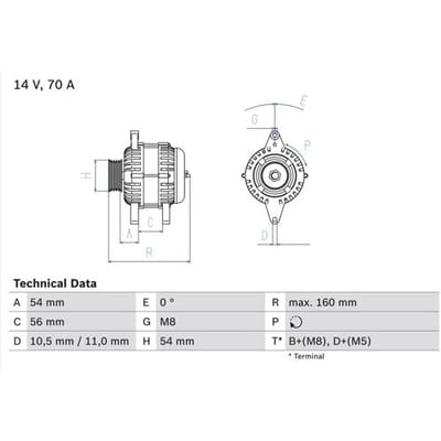 Driefasige generator BOSCH 0 986 041 260