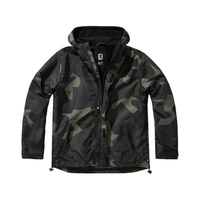 Brandit - Frontzip Windbreaker jacket - M - Zwart/Bruin