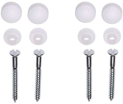 Riko Potschroevenset zonder plug 4 stuks verzinkt 6 x 60 mm afdekdop wit