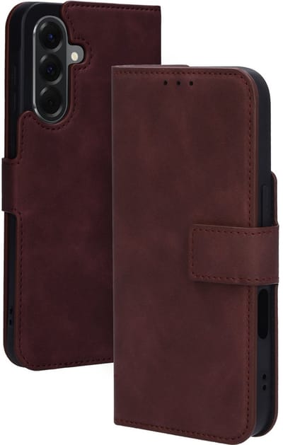 Mobiparts hoesje geschikt voor Samsung Galaxy A56 - Wallet/Boekhoesje - Eco Leer - Magneet Sluiting - Opberg vakken - Paars Rood