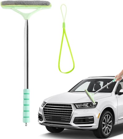 Ruitenreiniger Telescoop - Auto Glasborstel - Streeploos Reinigen - Uittrekbare Steel - 53-103 cm - Groen