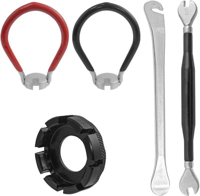 5-delige Fiets Spaak Sleutel Set, Spaak Spanner voor 10-15 Gauge, RVS Fiets Wielen Tensioner en Onderhoudsset voor Fietsen