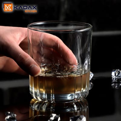 KADAX Drinkglazen, set van 4, whiskyglazen, glazenset, robuuste waterglazen, sapglazen, universele glazen, kristalglas, glazen voor water, drankjes, feestjes (280 ml, Leni 4 stuks)
