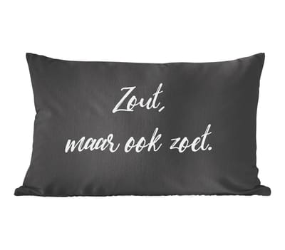 Sierkussens - Kussentjes Woonkamer - 60x40 cm - Quotes - Spreuken - Zout, maar ook zoet - Koken