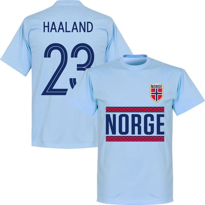 Noorwegen Haaland 23 Team T-Shirt - Lichtblauw - S