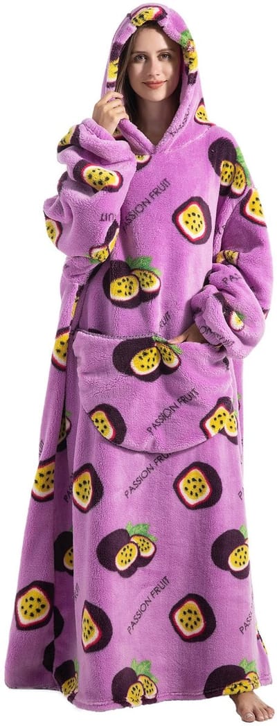 Zeynomax - extra lange oversized deken-hoodie - behaaglijk en warm - fleece - draagbare deken - perfect voor binnen en buiten - ideaal voor vrouwen ..