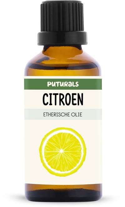Puturals Citroen Olie 100% Natuurlijk - 50ml - Puur en Vegan - Citroen Etherische Olie voor Gezicht, Lichaam, Nagels en Aromatherapie