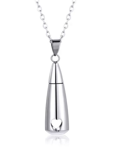 Urn ketting -hart -zilverkleur- gedenk ketting- Charme Bijoux