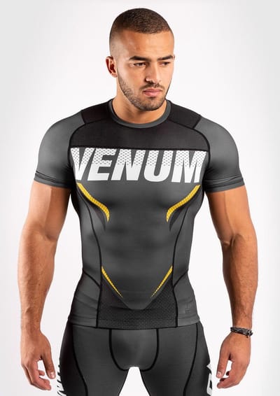 Venum ONE FC Impact Rashguard S/S Grijs Geel - S