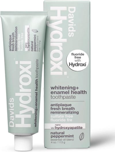 Davids Nano Hydroxyapatite Tandpasta Zonder Fluoride – Whitening & Glazuurherstel – SLS Vrij – Anti Tandplak – Frisse Adem – Pepermunt 113g