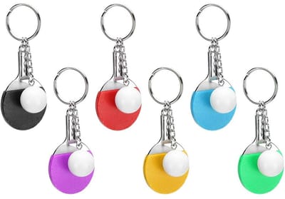 Dailygoods- Sleutelhanger Tafeltennisracket - 6-delige Set - Mini Sleutelhanger - Lichtgewicht - Draagbaar - Perfect als Cadeau
