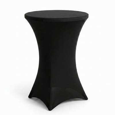 IvoQ Luxe Statafelrok Zwart - Statafelhoes Stretch - Ø 80x110 cm - Extra Dik (180gsm) - Kreukvrij & Wasbaar