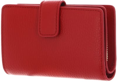 COCCINELLE Leren portemonnee Metallic Soft Mini Wallet Grained Leather Scarlet rood