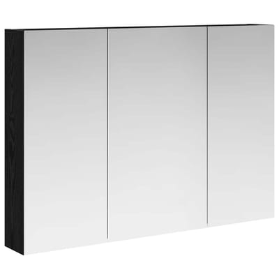 vidaXL - Badkamerspiegelkast - Zwart - Eiken - 100 - x - 14,5 - x - 70 - cm - Bewerkt - hout